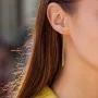Серьги - протяжки в желтом золоте с07908 Оникс