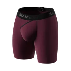 Мужские анатомические боксеры из хлопка Anatomic Long 2.0 Black Series марсала MAN's SET M