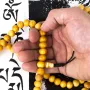 Чотки тибетські з кістки яка Kailash 108 намистин Діаметр 12 мм Колір слонового бивня (14586)