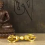 Ваджр HandiCraft Традиционный ритуальный символ буддизма Бронза Позолота Пять спиц 11 см (26374)