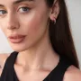 Золотые серьги - пусеты Ребекка с07980 Оникс