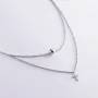 Двойное серебряное колье Шар и крестик 1093 Оникс 41