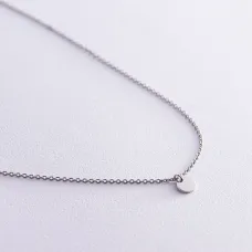 Серебряное колье Монетка 1106 Оникс 41