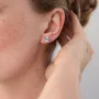 Золотые серьги-пусеты с голубым топазом с02404 Оникс