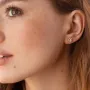 Золотые серьги - пусеты 2 в 1 с бриллиантами 34752421 Оникс