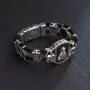 Серебряный браслет Николай чудотворец (эбеновое дерево) 627 Оникс 21.5