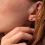 Золотые серьги - пусеты Звезды метеориты с фианитами с07906 Оникс