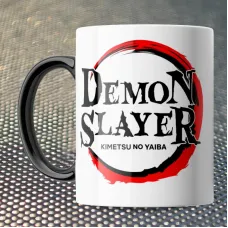 Чашка Fan Girl лого Клинок розсікаючий демонів - Demon Slayer: Kimetsu no Yaiba (15758) 330 мл Чорний