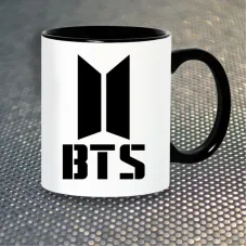 Чашка Fan Girl Логотип BTS Bangtan Boys БТС (7102) 330 мл Чорний