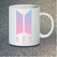 Чашка Fan Girl Логотип BTS Bangtan Boys БТС (7076) 330 мл Білий