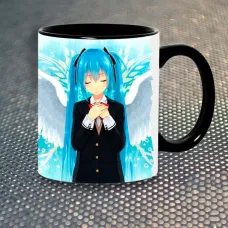 Чашка Fan Girl Вокалоїди Vocaloid (5642) 330 мл Чорний
