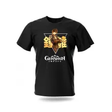 Футболка Fruit of the loom Чжун Ли Геншин Импакт Черная M (16007) Футболка Fruit of the loom Чжун Ли Геншин Импакт Черная M (16007)