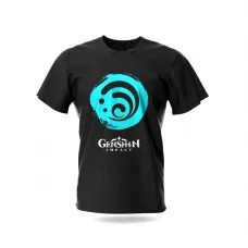 Футболка Fruit of the loom Стихія Гідро Геншин Імпакт - Genshin Impact Чорна 116 см (15690)