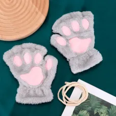 Рукавички без пальців мітенки котячі лапки сірі (16088) Bioworld