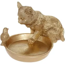 Подставка для ювелирных изделий Bona Kitten with a bird 14х17.5х24 см Золотая DP119974 Подставка для ювелирных изделий Bona Kitten with a bird 14х17.5х24 см Золотая DP119974