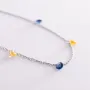 Браслет Украинка в белом золоте (синие и желтые фианиты) б05119 Оникс 19