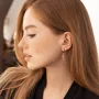 Серьги - кольца Змеи в красном золоте с08015 Оникс