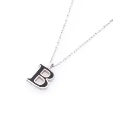 Серебряное колье с буквой В 18617бч Оникс 40