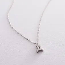 Серебряное колье с буквой Д 18962б Оникс 44