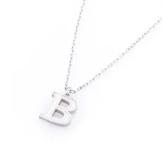 Серебряное колье с буквой В 18617в Оникс 40