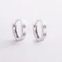 Серьги - кольца Love в белом золоте с08006 Оникс