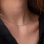 Колье Вільна в желтом золоте (голубые и желтые фианиты) кол02246 Оникс 42