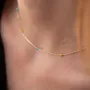 Колье Вільна в желтом золоте (голубые и желтые фианиты) кол02246 Оникс 42