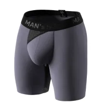 Мужские анатомические боксеры из хлопка Anatomic Long 2.0 Light Black Series графитовый MAN's SET S