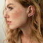 Серебряные серьги - пусеты Сердечки (голубые и желтые камни) 602 Оникс