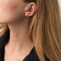 Серьги - пусеты Шестиугольники с красного золота с06043 Оникс
