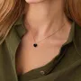 Серебряное колье с сердечком (оникс) 18793 Оникс 45