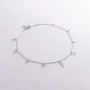 Браслет Сердечки и крестики на ногу (белое золото) б04836 Оникс 24