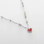 Серебряное колье с сердечком (эмаль) 18802 Оникс 40