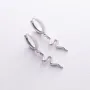Серьги - кольца Змеи в белом золоте с08023 Оникс