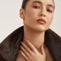 Серьги - кольца Змеи в желтом золоте с08022 Оникс