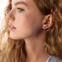 Серьги - пусеты Фианит на цепочке в белом золоте с08042 Оникс