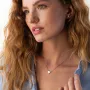 Серебряное колье Сердечко с фианитом 1090 Оникс 37