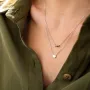 Двойное золотое колье Шарики и сердечко кол02313 Оникс 45