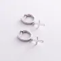 Серебряные серьги - кольца Крестики 40004 Оникс