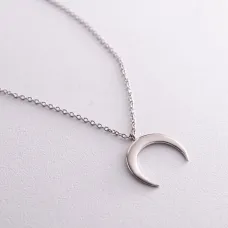 Серебряное колье Лунница 1086 Оникс 50