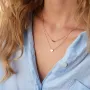 Двойное золотое колье Шарики и сердечко кол02293 Оникс 45