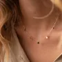 Золотое колье Сердечки с черными фианитами кол02272 Оникс 45