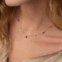 Золотое колье Сердечки с черными фианитами кол02272 Оникс 45