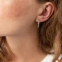 Серьги - пусеты с фианитами в серебре 4911 Оникс