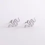 Серьги - пусеты Змеи в белом золоте с07998 Оникс