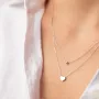 Двойное золотое колье Шар и сердечко кол02279 Оникс 42