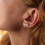 Серьги - пусеты Перышки в белом золоте с08017 Оникс