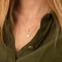 Двойное золотое колье Молния и сердечко кол02311 Оникс 45