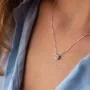 Колье Сердечко с фианитами (белое золото) кол02291 Оникс 44