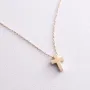 Колье Крестик в желтом золоте кол02268 Оникс 45